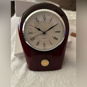 Elegant Brown Palm Clock with Gold PSU Accent